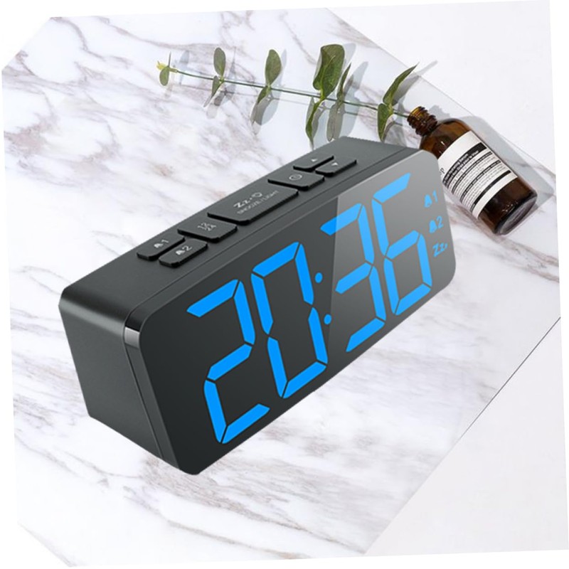 STOBAZA LED Alarm Clock with Music Snooze Function Backlight Modern