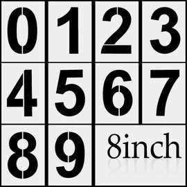 Numbers Stencils 20 cm Painting Stencil Numbers Reusable Plastic Number Stencils Set of 10 Plastic Stencils Set from 0 to 9 for House Numbers Parking Space Marking