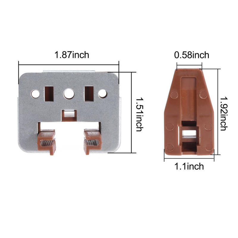 10Pcs Drawer Slide Track Guide Glide with Drawer Guide Metal