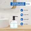 UHEY HOME Glass Hand Soap Dispenser Bathroom, 9.3oz Refillable Liquid