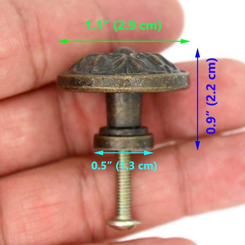 LXZ 8 PCs Vintage Antique Bronze Knob Handles - Drawer