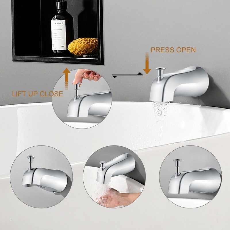 Gold Hao The Bathroom Universal Slip-On Tub Spout with Diverter