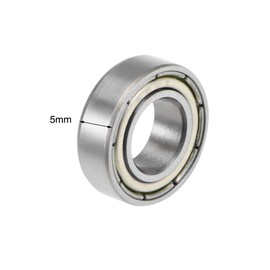 sourcing map Deep Groove Ball Bearings Z2 8 mm x 16 mm x 5 mm Double Shielded Carbon Steel 688ZZ Pack of 5