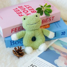 Apricot Lamb Frog Soft Baby Rattle Plushies for Boys and Girls, Plush Stuffed Animal Rattle Toy Lovey for The Newborn, 0-3 Months, 0-6 Months and Above, 6.7 Inches (Green)