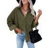 ZOLUCKY Women's Casual Long Sleeve Shacket Jackets Oversized Button Down
