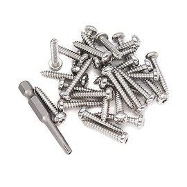 binifiMux 30pcs T25 Torx in Pin Head Tamper Proof Security Sheet Metal Screws Round Head Phillips #10 x 1-9/16" Self Tapping Screws Assortment Kit 304 Stainless Steel