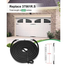 37561R.S Garage Door Belt Replacement for 7 Ft High Garage Door Fit for SilentMax IntelliG 1000 1200, Compatible with Genie Garage Door Opener w/Belt Rail 3020 3042 3024 3120 4042 4024, Length 223"