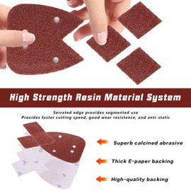 Pack of 30 for Black and Decker Mouse Sandpaper, 120 Grit Mouse Detail Sanding Sheets, Detail Sander, Velcro Sanding Triangles, Sanding Pads, Triangle Sander for Black and Decker Detail Palm Sander