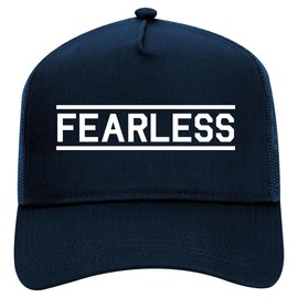 Kings Of NY Fearless Gym Retro Adult 5 Panel Mesh Trucker Hat Navy Blue