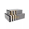47-Zone S/2 Jacey Lidded Boxes Black White Indoor Outdoor Home