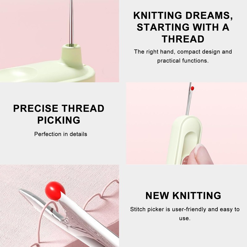 2-in-1 Needle Threader Seam Ripper - Automatic Threading Tool -