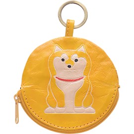 AND PACKABLE 61376 Key Ring, Key Holder, Coin Purse, Coin Purse, Wallet, Approx. 3.7 inches (9.5 cm), Shibainu, Yellow, Yellow