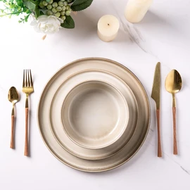 AmorArc Stoneware Dinnerware Sets,Round Reactive Glaze Plates and Bowls Set,Highly Chip and Crack Resistant | Dishwasher & Microwave Safe Dishes Set,Service for 4 (12pc)