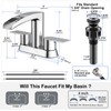 Bathroom Sink Faucet for 3 Hole, Hurran 4 Inch Bathroom