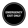 Signs ByLITA Circle Emergency Exit Only Sign (Black) - Small