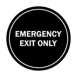 Signs ByLITA Circle Emergency Exit Only Sign (Black) - Small