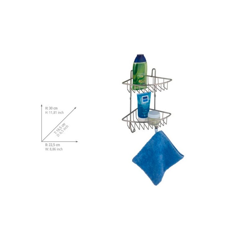 WENKO Badeckregal Milano mit 2 Etagen 2 Etagen Matt