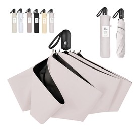 CICIBELLA Parasol, UV Protection, 100% Light Blocking, Folding Umbrella, One-Touch Automatic Open/Close, For Both Sunny and Rainy Weather, Lightweight, Durable, Fully Blackout, Folding Umbrella,