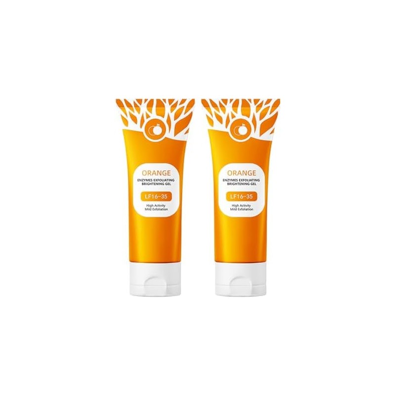 2PC Natural Orange Exfoliating Gel, Gel Exfoliante, Moisturizing Smoothing Tighten