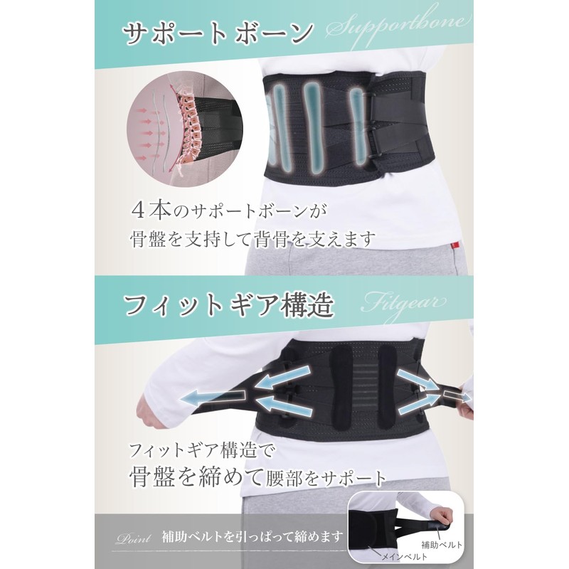 LURE 腰 サポーター 腰部 コルセット 【柔整師監修】 骨盤 ベルト 産後 バンド