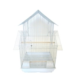YML 18-Inch by 18-Inch Small Pagoda Top Bird Cage, White