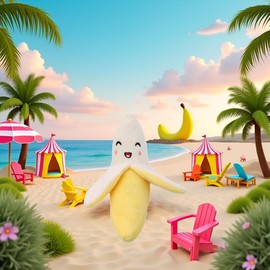 WsjiaboFux Yellow Banana Squeeze Squeaker Puppy Dog Toys Plush Dog Chew Desktop Ornament Decoration