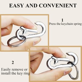 Heptour Metal Keychain, Keyring Key Chain Ring Chain Holder Organizer for Home Car Keys Key Finder