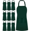 Utopia Kitchen 10 Pack Bib Apron Adjustable with 2 Pockets,