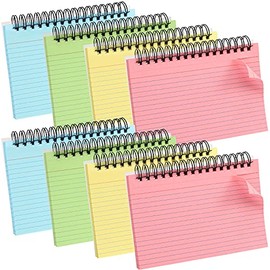 Koogel 400 Pieces Multicolor Index Cards, 4x6 Inches Ruled Index Cards Sprial Note Taking Paper in Multiple Colors for School, Learning, Memory, Recipe, Memo Scratch Pad, DIY Greeting Card