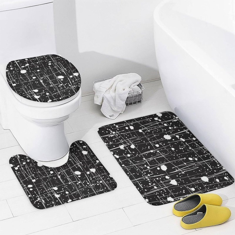 4PCS/Set Abstract Line Spot Splash Shower Curtain 72W X 72L,