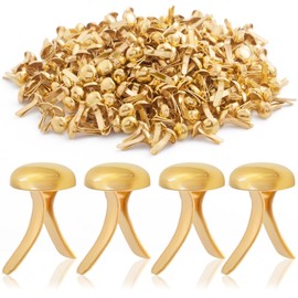 VARMDUKKE 160PCS Mini Brads Fasteners, 4.2 mm Metal Paper Clips for Crafts, Round Head Split Pins, Paper Brads, Paper Fasteners for Crafts - Gold