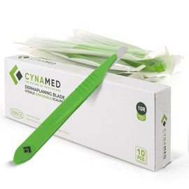 Dermaplaning Blades with Plastic Handle No.10R – Stainless Steel Exfoliating Butter Blades for Smooth Skin – Single-Use, Sterile & Professional-Grade for Facial Hair Removal & Skincare