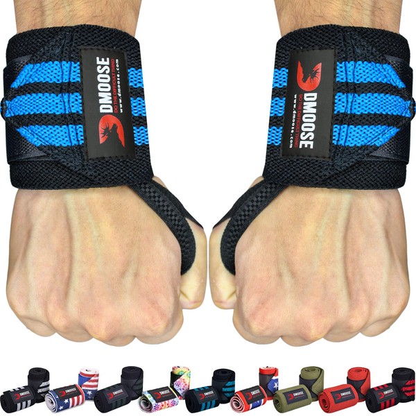 DMoose Weightlifting Wrist wrap 12 and 18 Inches Thumb Loops