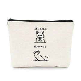 EXUQO French Bulldog Small Makeup Bag Gifts for Women,Bulldog Lover Gift,Funny French Bulldog Themed Cosmetic Pouch,Gifts for French Bulldog Dog Lovers