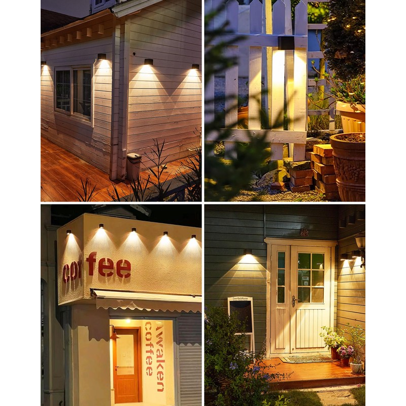 LUHLEE Solar Wall Lights Outdoor, Modern Square Solar Wall Sconce