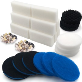NewKe 20 Pcs Filter Media Replacement Set for Fluval FX4 / FX5 / FX6, Including Foam Block & Bio-Foam & Fine Pad & Water Polishing Pads & 3in1 Coarse Filter & 13in1 Media