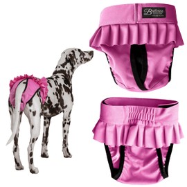 FINNERO Ballerina Dog Diaper – Washable, Reusable, Leak-Proof – Heat, Period & Urine Incontinence Protection – Comfortable, and Stylish Design – Adjustable Fit for Female Dogs – Small, Pink