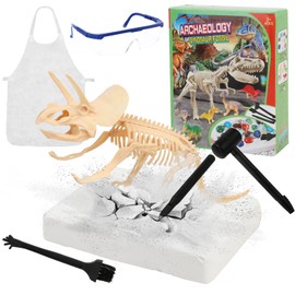 Dinosaur Dig Kit,Dinosaur Fossil Digging Kit Triceratops Excavation Kit Dino Toys DIY Educational Dinosaurs Toys Dino Kids Toys Dino Bones Excavation Kit for 6 7 8 9 Year Old Boys Girls Gifts