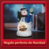 Muñeco De Nieve Musical Con Luces Led Tren Giratorio Escena