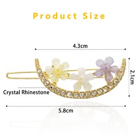 Generic Herritimy Rhinestone Butterfly Hair Clips, Decorative Crystal Metal Flower Pins Handmade Hair Barrettes for Women Girls, Hair Accessories Styling Pins for Daily Wear, Gold