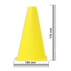JAMARA 460520 - Traffic VE4 Pylons - Stackable, Versatile, 4 Fixing Holes, Made of Durable Plastic, Easy to Carry, Space-Saving Storage, Yellow