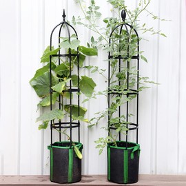 Garden Trellis for Climbing Plants Plant Support Cage, Tower Obelisk Plant Support Indoor Potted Plant, Plant Trellis for Climbing Vines, Tomato, Flower, Vegetable, Rose