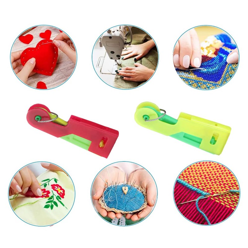 CCLKHY 2 Pieces Needle Threader, Plastic Hand Sewing Needles, DIY