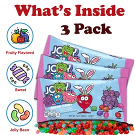 JolliRancher Jelly Beans Candy, Bulk 3 Pack Jelly Beans Candy Bags, 5 Assorted Original Fruit Flavors Kids Gummy Candy, Party Bag Filler, 14 oz Each