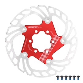 DJC Bike Brake Disc Rotor MTB Floating Brake Disc 140mm 160mm 180mm 203mm with 6 bolts Road Bike MTB BMX Steel Aluminum Brake Disc iiipro (2# red, 140mm)