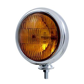 United Pacific C364007 12-Volt Vintage Style Chrome Fog Light, Universal Ball & Cup Adjustable Mounting, Vintage Lens Pattern – Amber Lens – ONE Unit