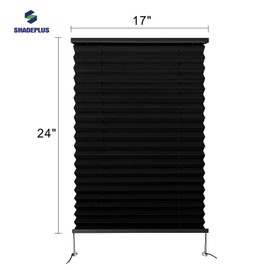 SHADEPLUS RV Blinds,RV Pleated Shades,RV Window Shades,Camper Blinds,RV Window Blinds for RV Camper Travel Trailers Motorhome's Window 17" W x 24" L Black
