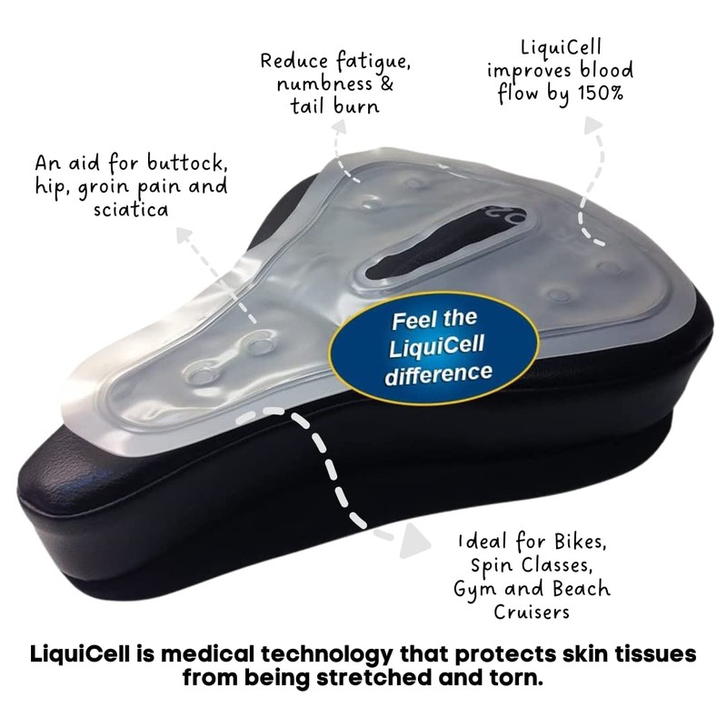 Ergo21 Liquicell Bicycle Cushion - Better Than Gel (Foam, Large