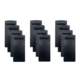 Keleely Plastic Clipboard, for Memo Menu Credit Card Receipt, 4x9in, Black (12-Pack)