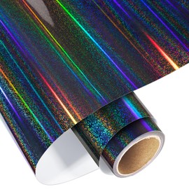 VINYL FROG Holographic Adhesive Roll 12" x5ft - Glitter Grey Permanent Rainbow Craft Vinyl for Cutter, DIY Cup Decals, Home Decor, Christmas